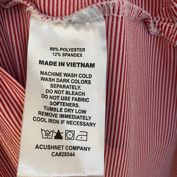 FootJoy Sea Trail Golf Club Polo Shirt Mens Large L Performance Striped Red Blue - Picture 6 of 13